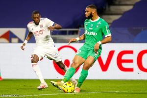 Harold Moukoudi, le défenseur central de l'AS Saint-Etienne.