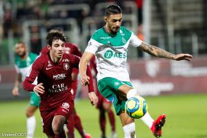 Denis Bouanga, l'ailier de l'AS Saint-Etienne.