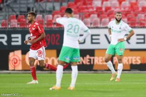 Harold Moukoudi, le défenseur central de l'AS Saint-Etienne.